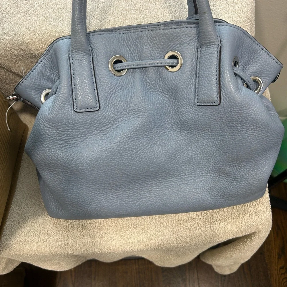 Michael Kors Blue/Gray Leather Shoulder Bag with Tassels - Picture 2 of 8
